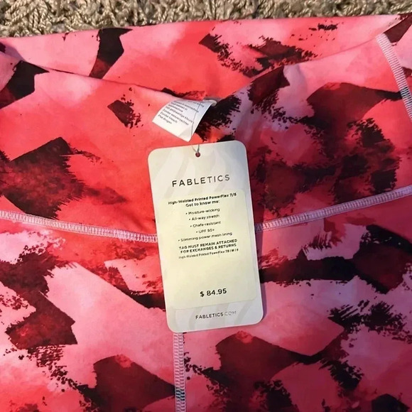 Fabletics High Waisted Printed 7/8 Yoga Pants-Size Medium - Picture 3 of 5